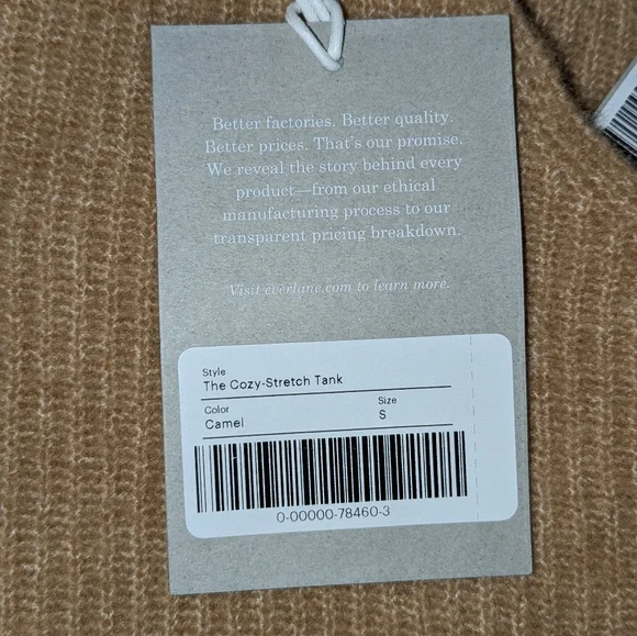 Everlane NWT The Cozy-Stretch Cropped Wool Yak Tank in Camel Tan S,M,L - Picture 4 of 12